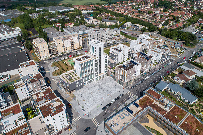 Quartier Gare Ecoquartier Louvres Puiseux drone