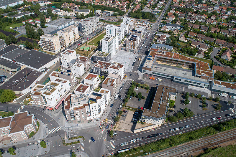 Quartier Gare Ecoquartier Louvres Puiseux drone