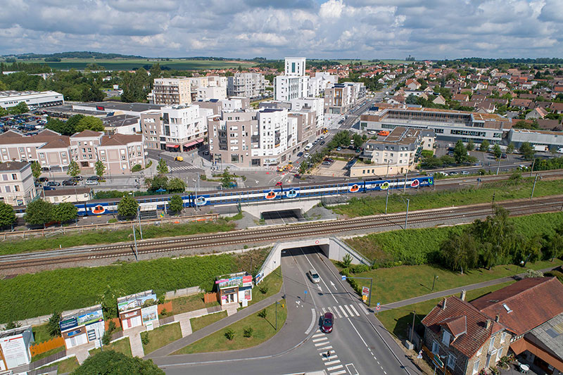 Quartier Gare Ecoquartier Louvres Puiseux drone