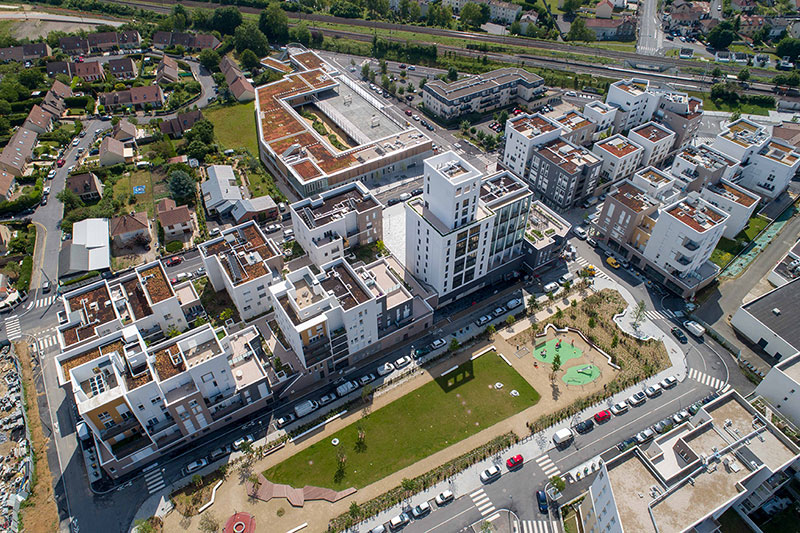 Quartier Gare Ecoquartier Louvres Puiseux drone