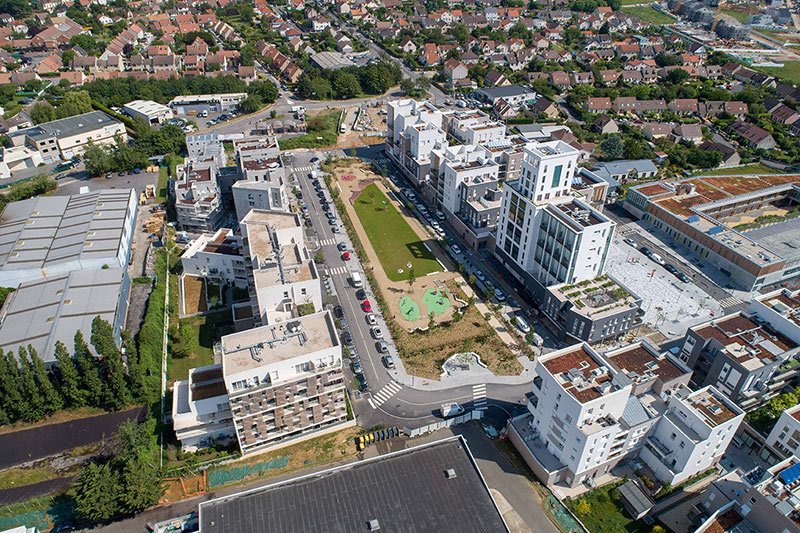 Quartier Gare Ecoquartier Louvres Puiseux drone