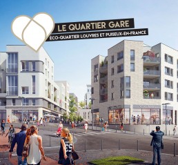 Le quartier gare de l'écoquartier Louvres Puiseux-en-France