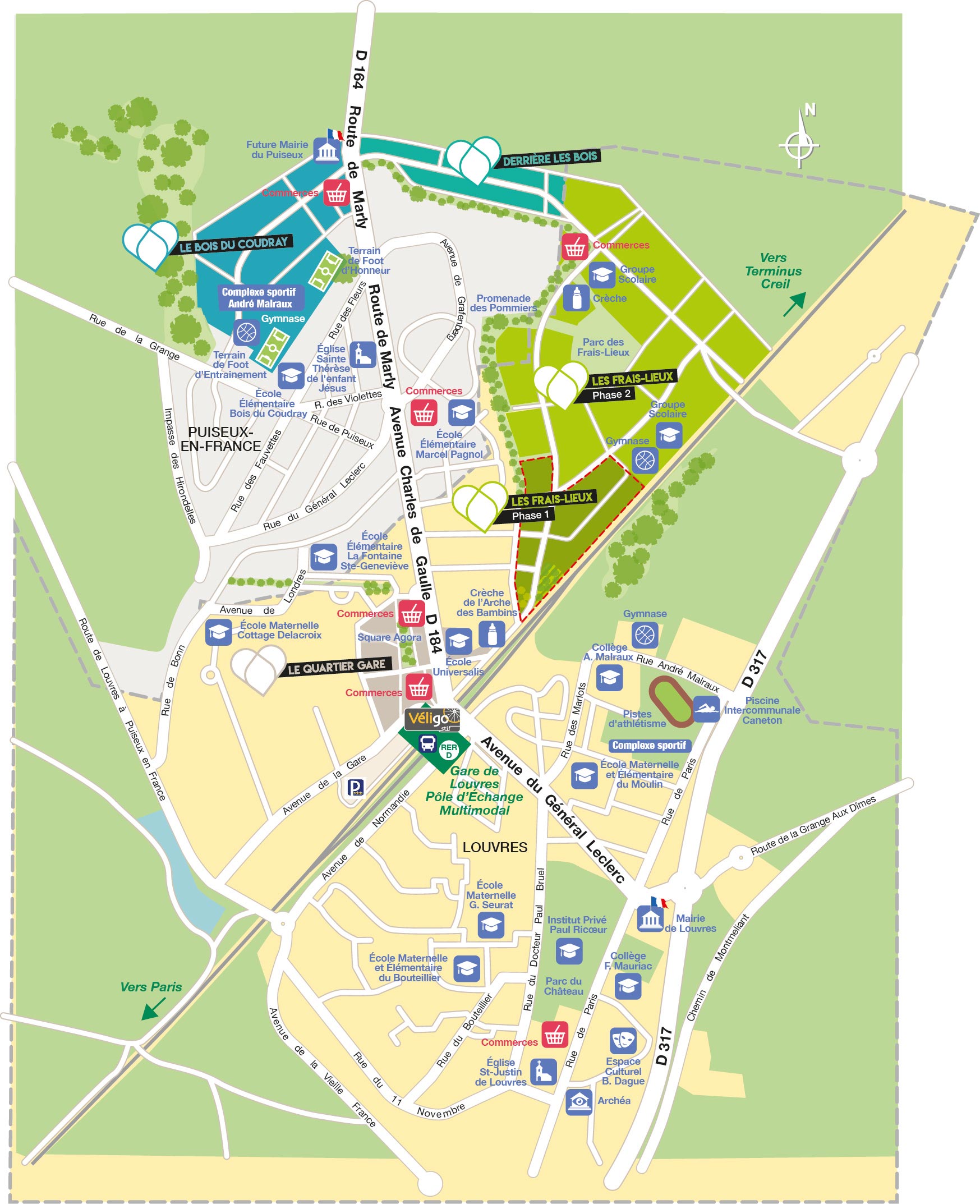 Plan de l'écoquartier Louvres Puiseux