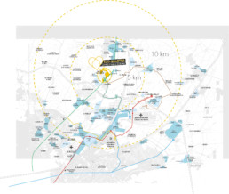 Carte des zones d'activités Louvres Puiseux